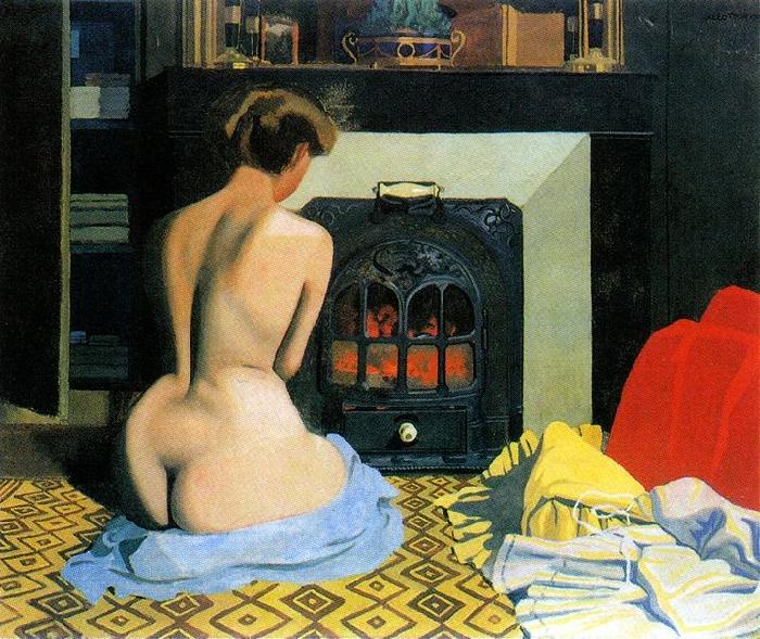 Felix  Vallotton Naked Woman Before Salamander Stove oil painting image